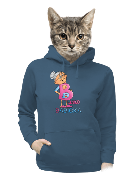 B jako babička dámská mikina klokanka Denim