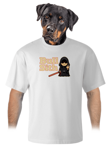 Bull sith unisex tričko oversized White
