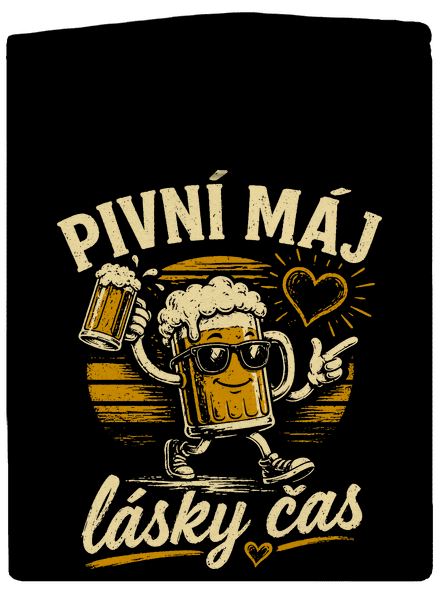 Pivní máj pánská mikina na zip Black