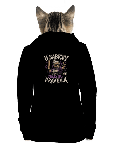 U babičky dámská mikina na zip Black