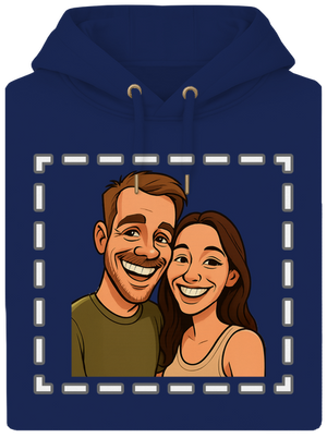 Karikatura z vlastní fotky unisex mikina premium Navy