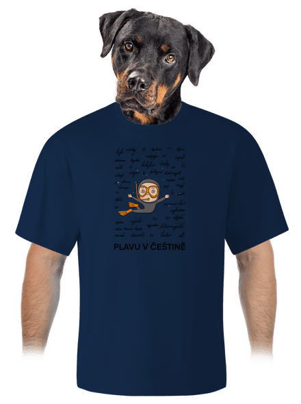 Plavu v češtině unisex tričko oversized Midnight Blue