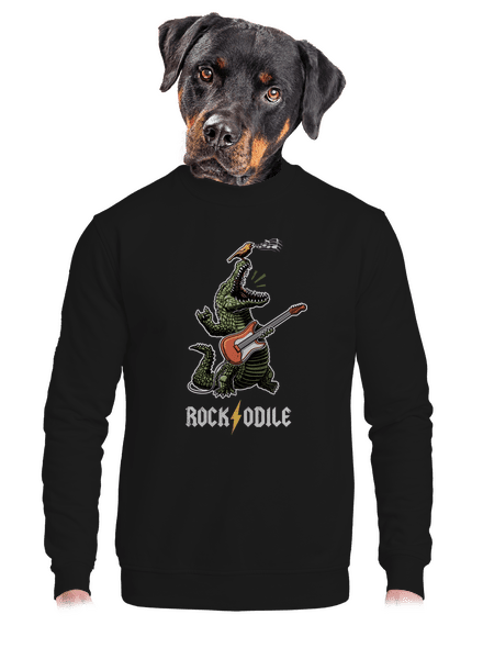 Rockodile unisex mikina bez kapuce Black