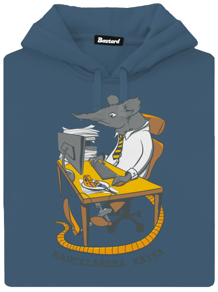 Kancelářská krysa dámská mikina klokanka Denim
