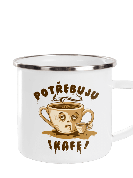 Potřebuju kafe plecháček White