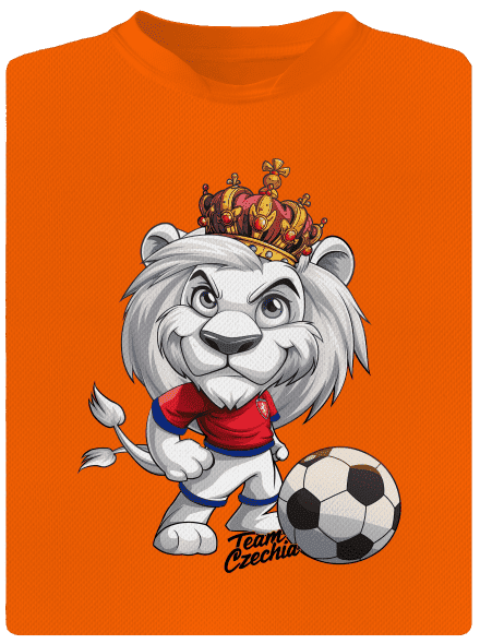 Fotbalový lev dětské sportovní tričko Neon Orange