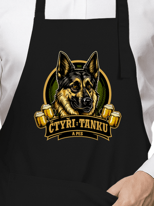 Čtyři z tanku a pes zástěra Black