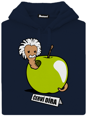 Červí díra pánská mikina klokanka Navy