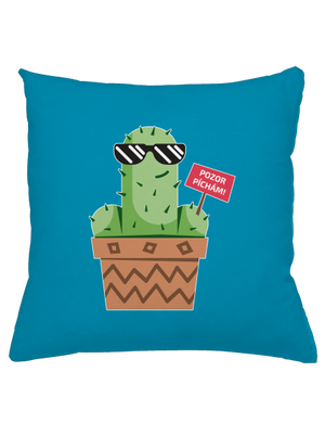 Pozor píchám polštář Blue Turquoise