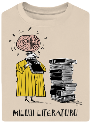 Miluji literaturu unisex tričko oversized Almond