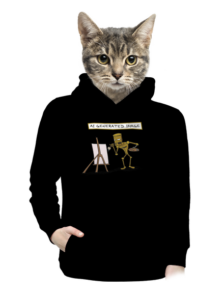AI generated image dámská mikina klokanka Black