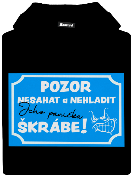Pozor, nesahat dětská mikina klokanka Black