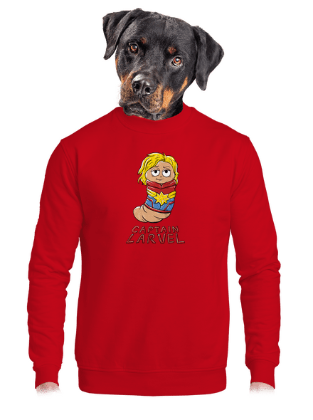 Captain Larvel unisex mikina bez kapuce Red