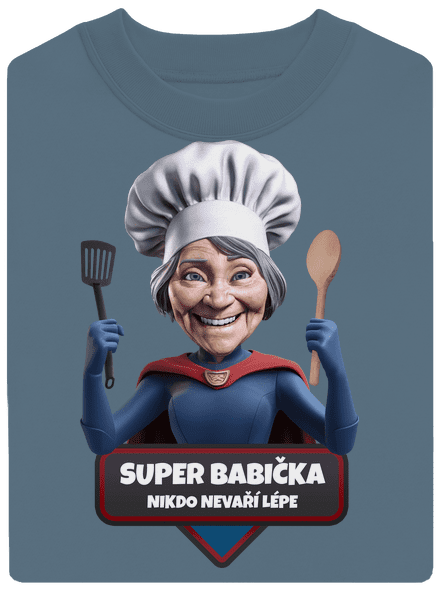 Super babička unisex mikina bez kapuce Nordic Blue
