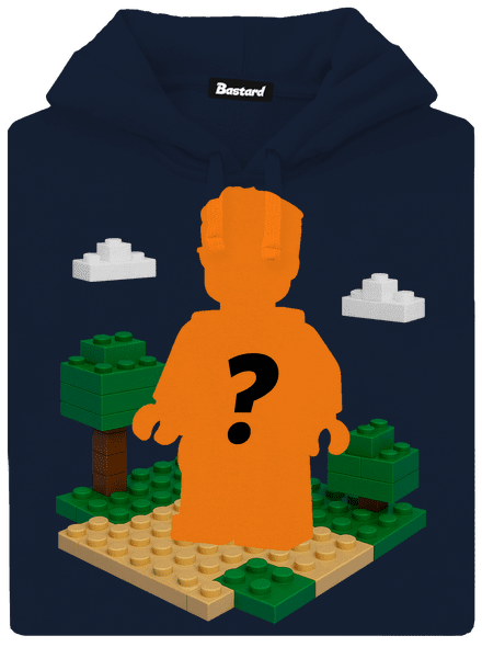 Lego postava z vlastní fotky pánská mikina klokanka Navy