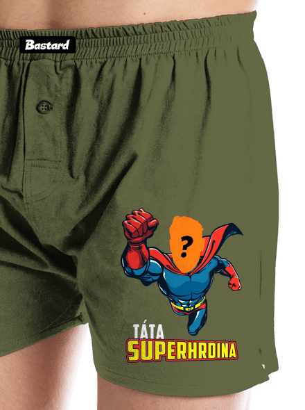 Táta superhrdina pánské trenky Khaki