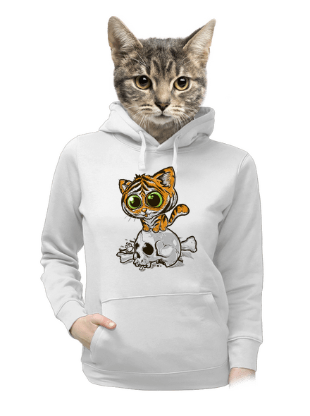 Tygřík dámská mikina klokanka White
