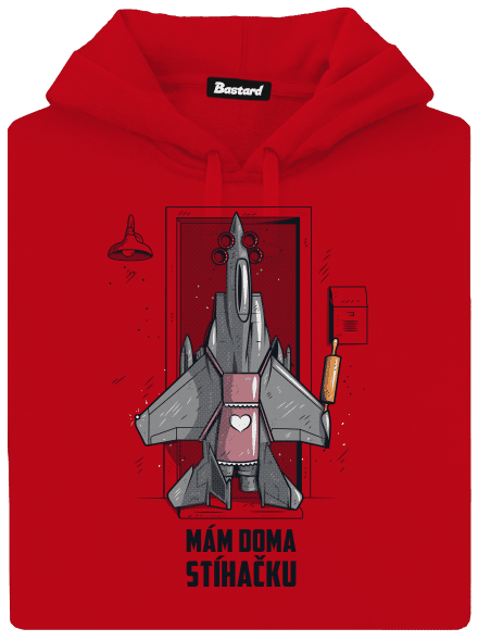 Stíhačka pánská mikina klokanka Red