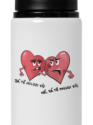 Srdíčka lahev na vodu White