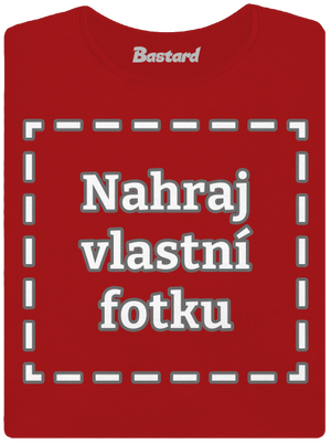 Vlastní potisk dámské tričko s lemem Red Mal