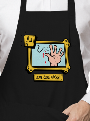 Zlaté české ručičky zástěra Black