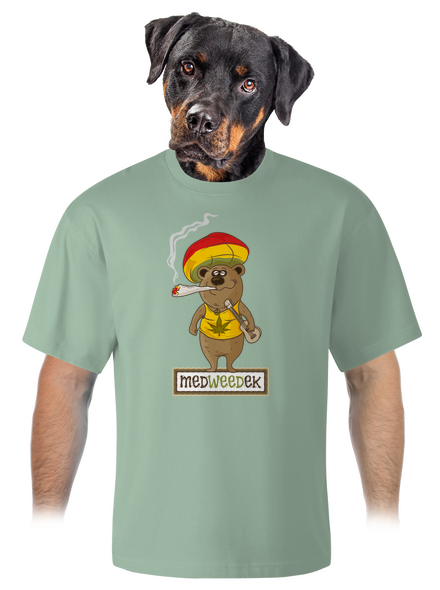 Medweedek unisex tričko oversized Sage
