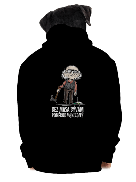 Neklidný bez masa pánská mikina na zip Black