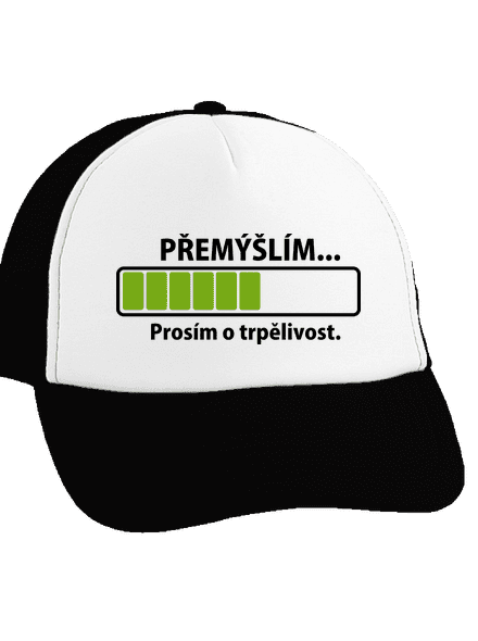 Přemýšlím kšiltovka truckerka Black cap
