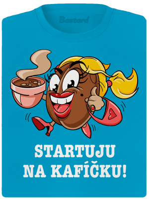 Startuju na kafíčku dámské sportovní tričko Blue Atol