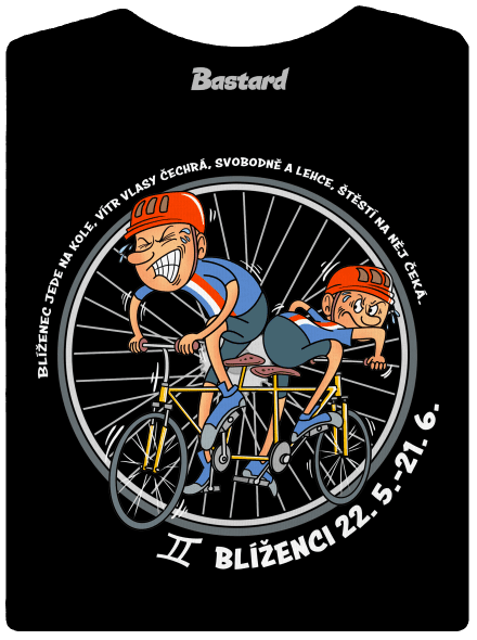 Cyklistický horoskop: Blíženci dámské tričko premium Black