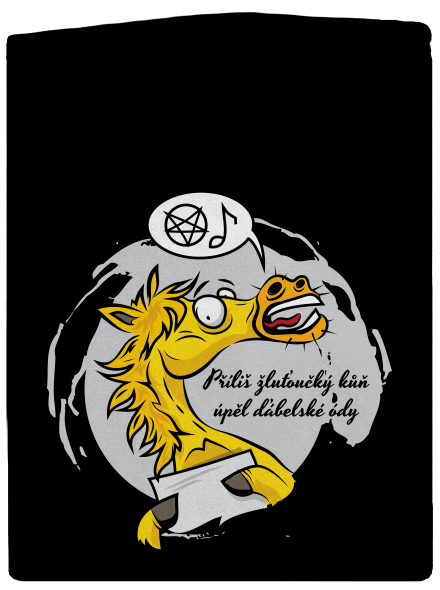Žluťoučký kůň pánská mikina na zip Black