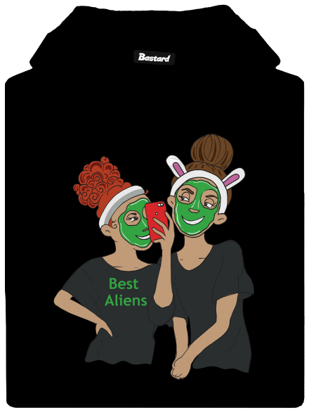 Best aliens pánská mikina klokanka Black