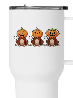 Halloween opičky termohrnek White