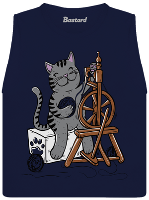 Kočka přede dámské tílko volné Navy