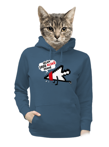 Klikař dámská mikina klokanka Denim