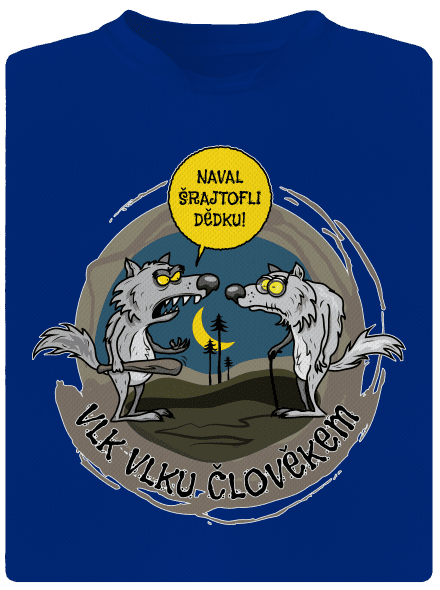 Vlk vlku člověkem pánské sportovní tričko Royal Blue Mal