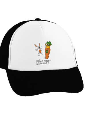 Král je mrkev, ať žije král kšiltovka truckerka Black cap