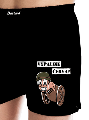 Vypálíme červa? pánské trenky Black