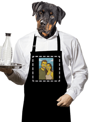 Simpsonovi z vlastní fotky zástěra Black