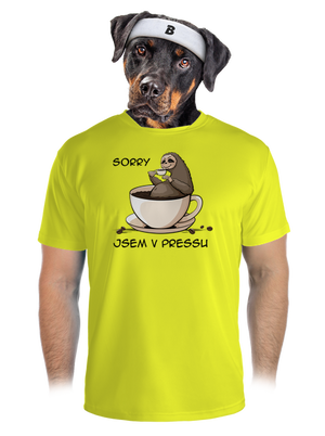 V pressu pánské sportovní tričko Neon Yellow