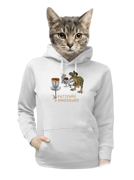 Puttování s dinosaury dámská mikina klokanka White