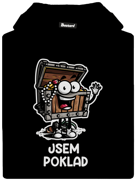 Jsem poklad dětská mikina klokanka Black