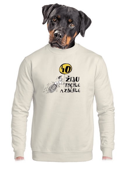 Žiju rychle a zběsile unisex mikina bez kapuce Off White