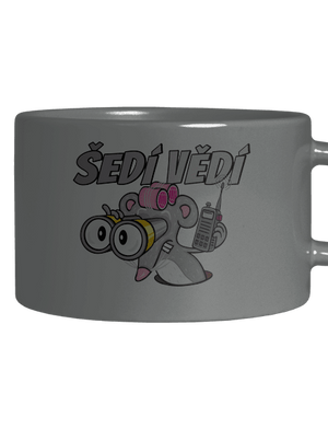 Šedí vědí - myš hrnek makronka Grey Macaron