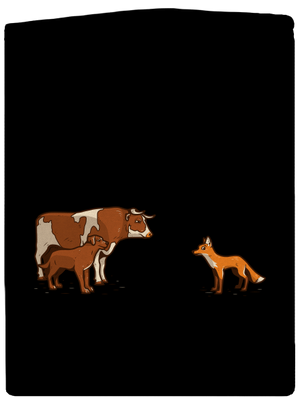 Vůl, pes a vulpes pánská mikina na zip Black