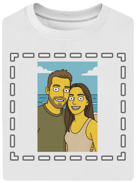 Simpsonovi z vlastní fotky unisex tričko oversized White