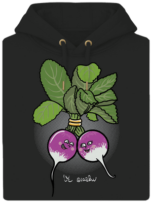 Ředkvičky ve svazku unisex mikina premium Dark Black