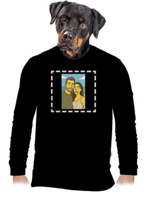 Simpsonovi z vlastní fotky pánské dlouhý rukáv Black