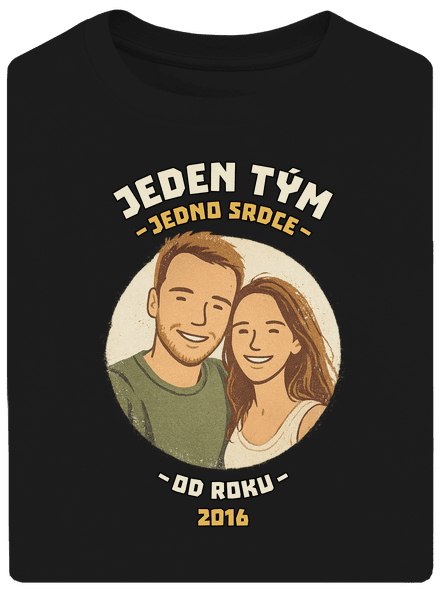 Jeden tým z vlastní fotky unisex tričko oversized Black