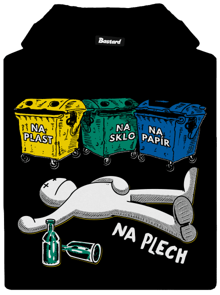 Tříděný odpad pánská mikina klokanka Black